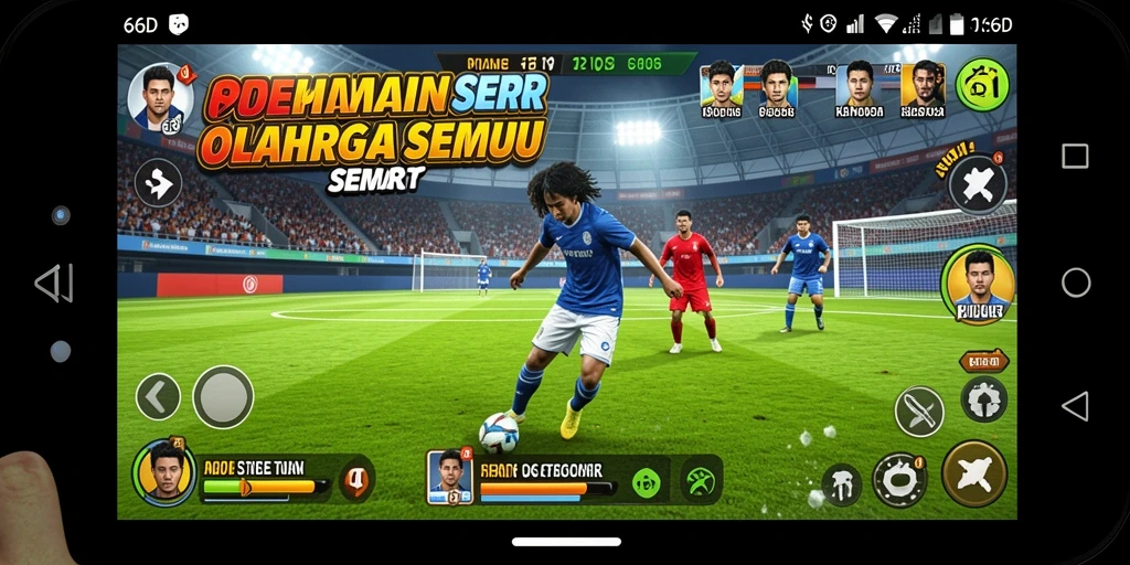 Tampilan gameplay seru dari 66D yang menampilkan banyak aktivitas olahraga.