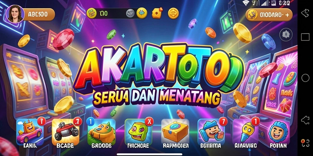 Screenshot utama AKARTOTO menampilkan gameplay seru dan menantang.