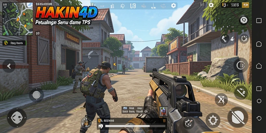Screenshot utama HAKIN4D menampilkan aksi intens dalam pertempuran TPS.