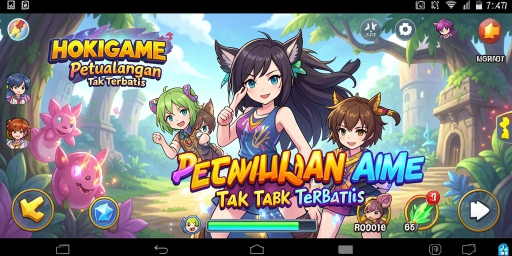 Tampilan gameplay seru di HOKIGAME dengan karakter Anime ikonik.