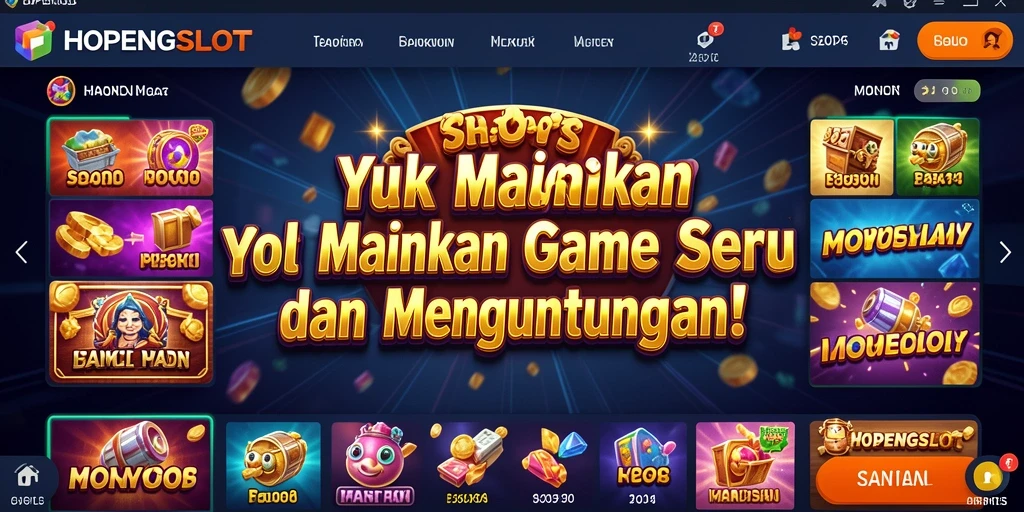 Tampilan menarik gameplay HOPENGSLOT dengan berbagai tema slot.