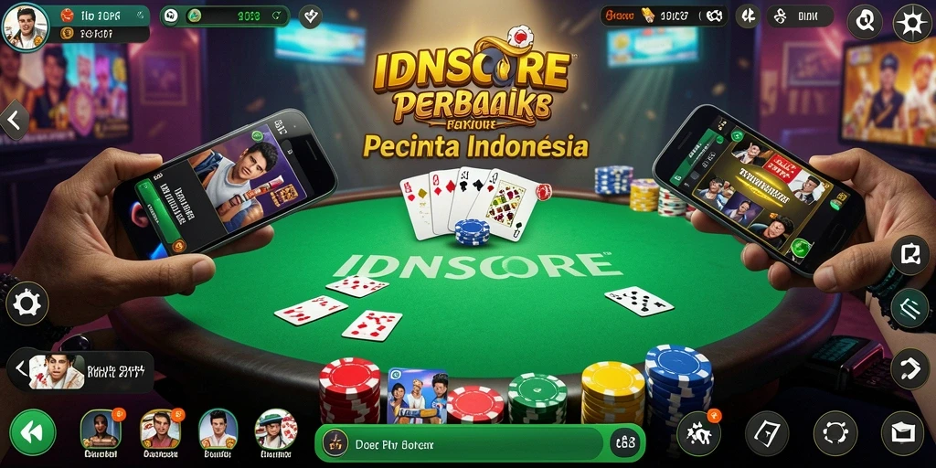 Tampilan menarik dari gameplay Poker di IDNSCORE.