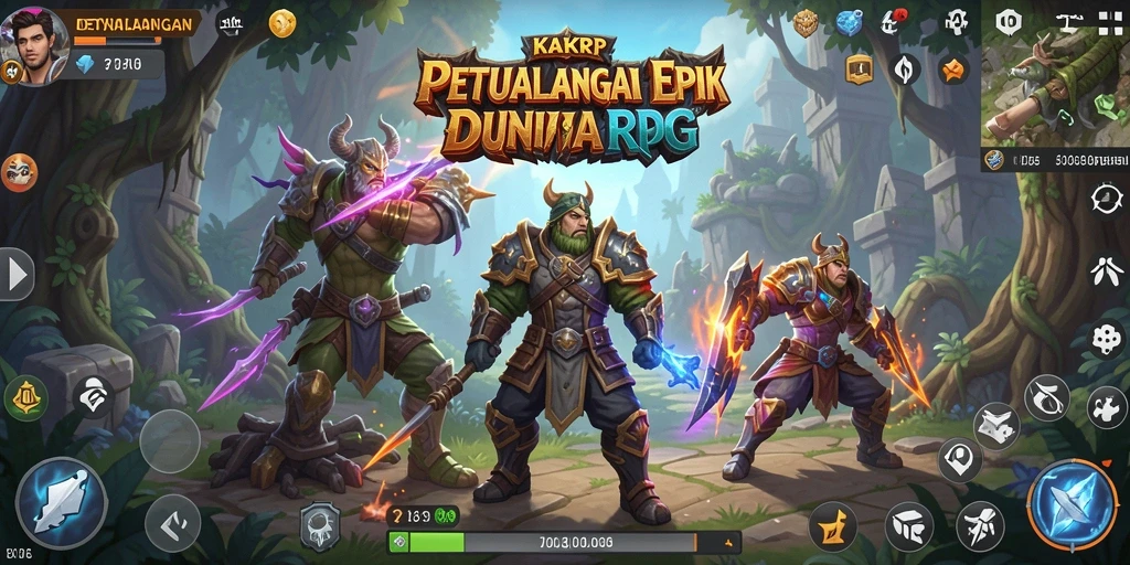Screenshot KAKRP menampilkan aksi pertempuran seru dalam dunia RPG.