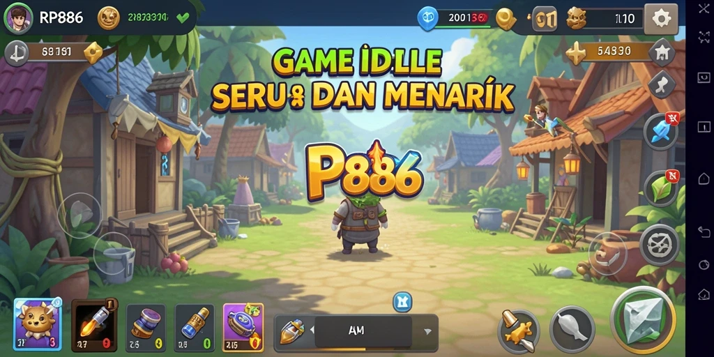 Tampilan menarik dari gameplay RP886 yang menonjolkan elemen Idle.