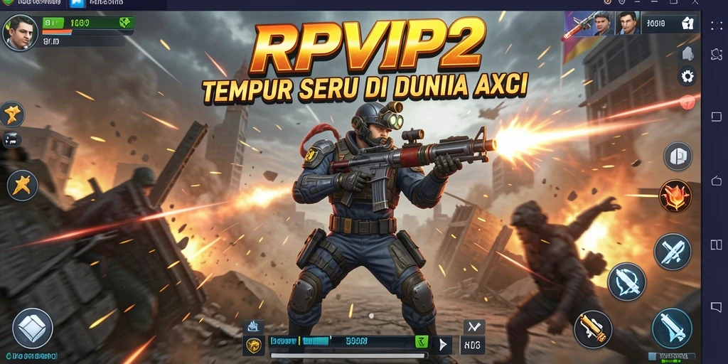 Tangkapan layar RPVIP2 yang menunjukkan aksi pertempuran seru.
