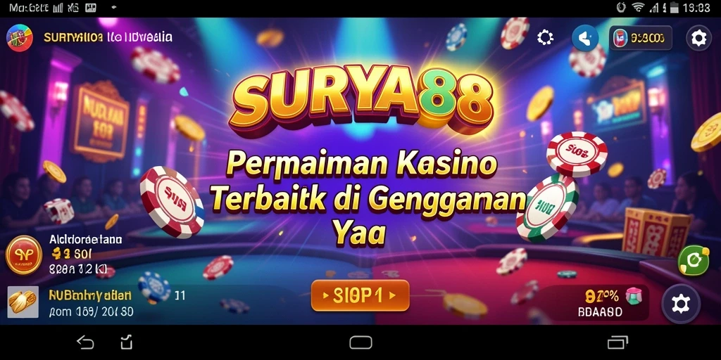 Tampilan gameplay menarik dari SURYA88 dengan berbagai pilihan permainan Kasino.