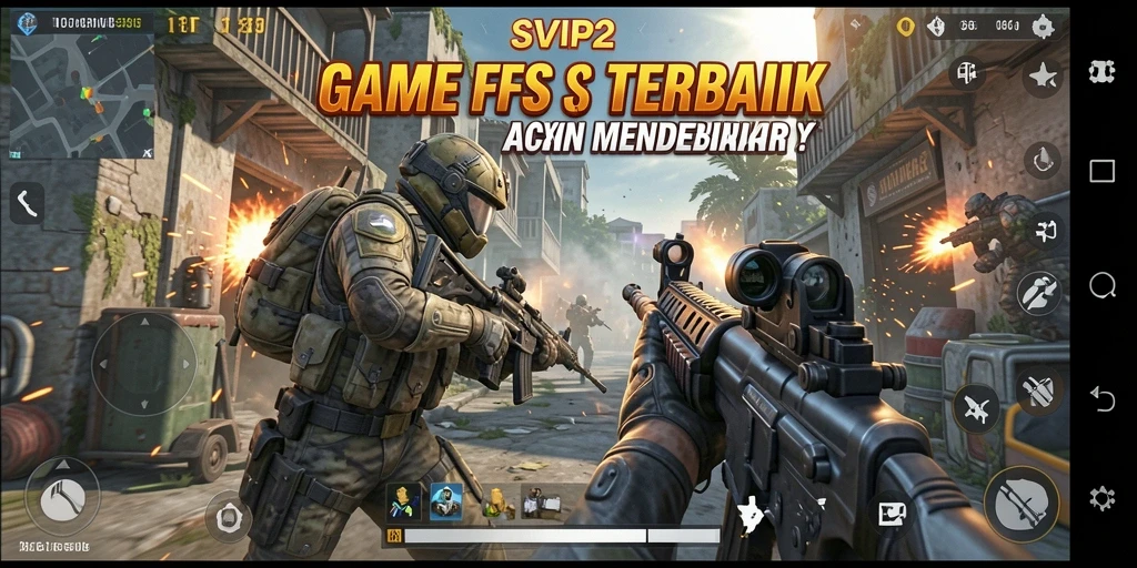 Tangkapan layar intens gameplay FPS yang menegangkan.