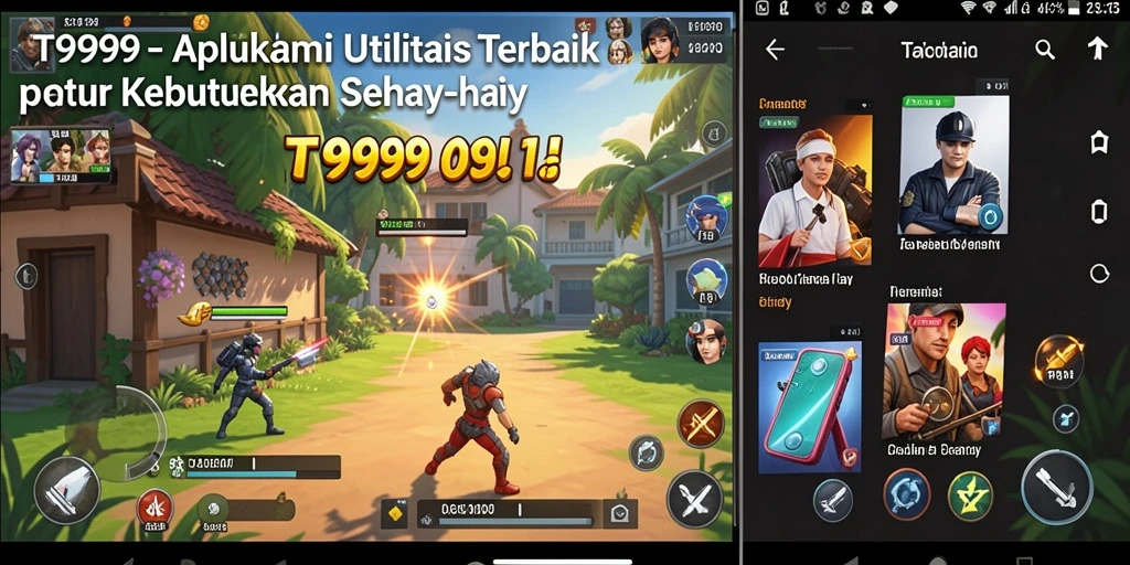Tampilan antarmuka utama T9999 yang sederhana dan efektif untuk pengguna.